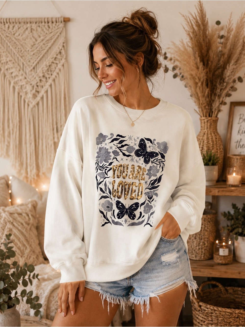 NWOT Cuidado Con El Perro You Are Loved Graphic Sweatshirt L